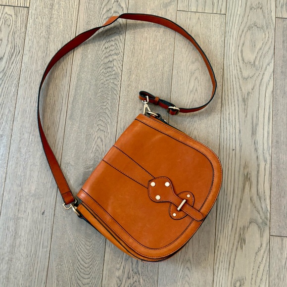 Fossil Handbags - Fossil Orange Leather Crossbody Bag